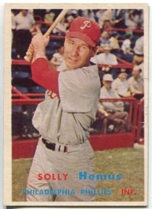 1957 Topps #231 Solly Hemus Philadelphia Phillies - Foto 1 di 2