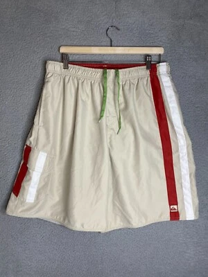 Bañador Quiksilver para Hombres XL Crema Beige Malla Forrado Traje de Baño con Bolsillo de Carga Foto 1 de 4