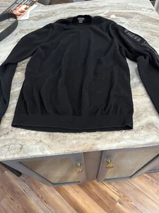 GUESS JEANS AUTHENTIC Men's Black Ribbed Long Sleeve Crew Neck Sweater Size XL - Picture 1 of 5