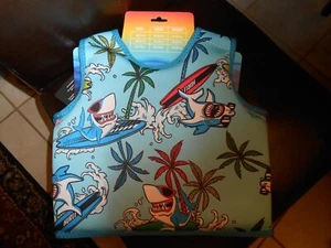 Hurley Reißverschluss Schwimmen Trainingsweste blau Hai Medium Alter 2 bis 4 Pfund 33 bis 66 Neu mit Etikett - Bild 1 von 2