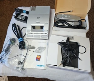 Philips Desktop 9750 Digital Transcriber Recorder W/ Handheld & Foot Pedal Works - Picture 1 of 16