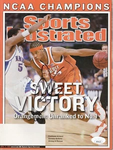 CARMELO ANTHONY Signed Autographed Sports Illustrated SI Syracuse JSA 4/14/2003 - Picture 1 of 1