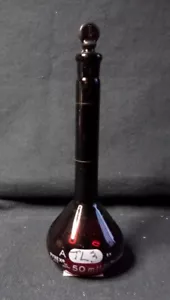 PYREX Red Low Actinic Glass Class A 50mL ±0.05 Volumetric Flask #9 Stpr 55640-50 - Picture 1 of 4