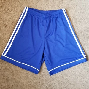 ADIDAS Climalite Shorts BLUE/WHITE 3-Stripes Elastic Waist WOMENS SZ Small  - Picture 1 of 8