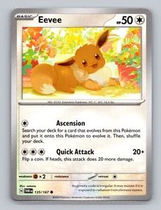 Eevee 135/167 Common Twilight Masquerade Pokemon Scarlet & Violet - Picture 1 of 2