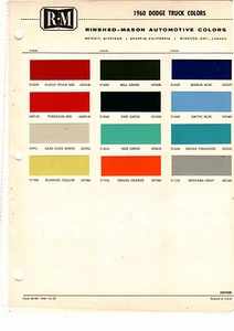 1959 1960 1961 1962 1963 DODGE TRUCKS PICKUP 59 60 61 62 63 PAINT CHIPS 60RM4 - Bild 1 von 1