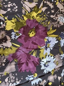 Printmaker International FABRIC 2 Yards Large FLORAL Pattern. Bold Purples NICE! - Picture 1 of 8