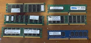 Various PC Desktop RAM - 6 Items - 2x 1GB, 3x 256MB, 1x 512MB - Picture 1 of 9