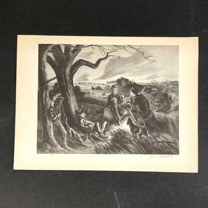 John De Martelly "Blue Valley Fox Hunt" 1930s Art Print Collection Sketch Vtg - Picture 1 of 12