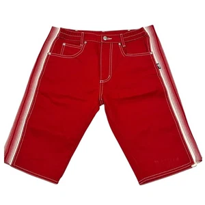 JPG by Gaultier Uomo Red Denim Jeans White Stripe Detail Unique 33 - Picture 1 of 16