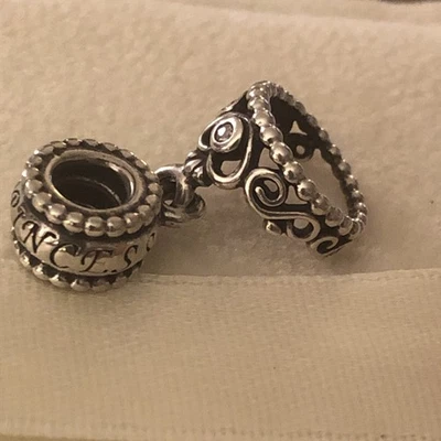 Pandora Mi Princesa Plata Esterlina Cuelga Corona Dije Foto 1 de 4