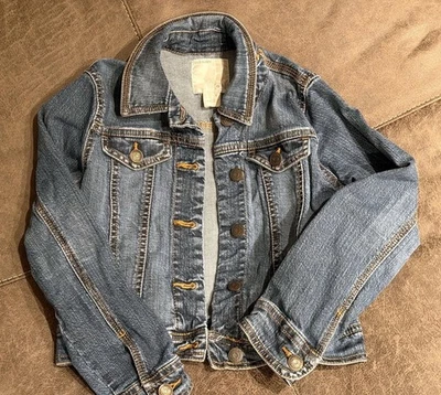 Chaqueta de Jean OLD NAVY Niñas MEDIANA Chaqueta de Camionero Azul Denim Muy Buena Usada Foto 1 de 2