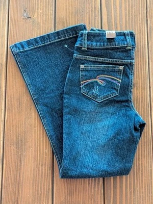 Винтажный новый с Ярлыками LIMITED TOO девочек размер 8 обычный джинсы супер бедра темнее стирка Y2K - Изображение 1 из 4