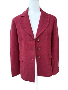 Talbots Cranberry 100% Wool Suit Jacket in Cranberry, Size 12P - Picture 1 of 4