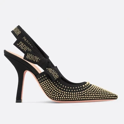 Sandalias con tachuelas DIOR J'ADIOR zapatos de tacón negro dorado $1590 Foto 1 de 4