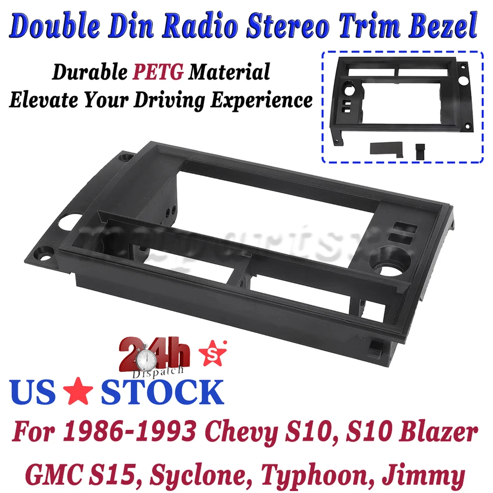 PETG Double Din Radio Stereo Trim Bezel For Chevy S10 S15 Blazer Syclone Typhoon Foto 1 de 4