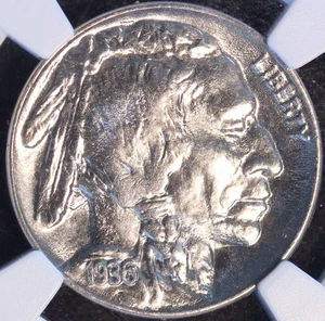 1936 P Buffalo Nickel, NGC MS66, Blazing Gem, Sharp, Lustrous, Fully Struck! - Picture 1 of 4