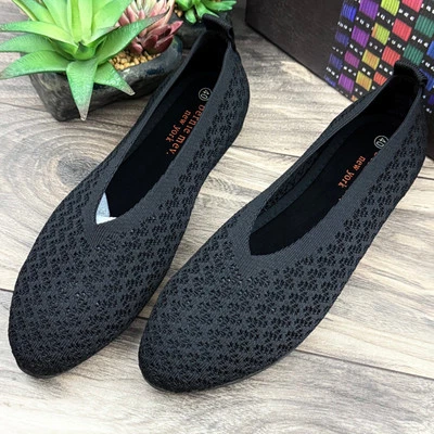 Sapatilhas de balé Bernie Mev Safira Peony 40 8.5 pretas confortáveis novas na caixa - Imagem 1 de 4