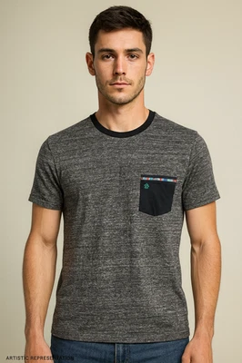 Camiseta Original Penguin Para Hombre Pequeña/Mediana Gris Suave Cuello Redondo Bolsillo Camiseta Foto 1 de 4