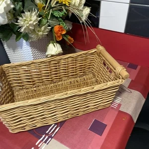 Imitation Rattan Storage Basket Organizer Perfume Tray Long Narrow Multipurpose - Picture 1 of 5