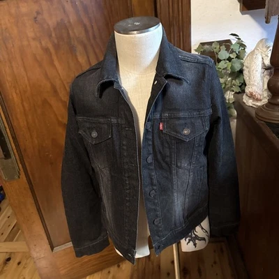 Levi's девочек черный джинсовой ткани водитель грузовика куртка размер средний - Изображение 1 из 4