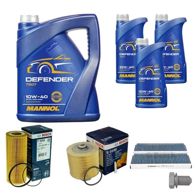 BOSCH Inspektionspaket 8 L MANNOL Defender 10W-40 für Audi A6 4F2 C6 2.4 - Bild 1 von 4