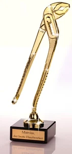 Ehrenpreis Rohrzange auf Marmorsockel incl. Gravurschild! - Bild 1 von 1