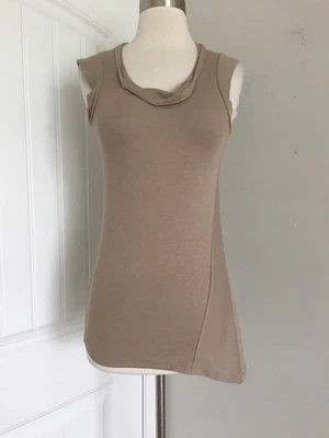 BRUNELLO CUCINELLI BEGE MISTURA DE ALGODÃO BAINHA ASSIMÉTRICA TAMANHO S FEITA NA ITÁLIA - Imagem 1 de 4