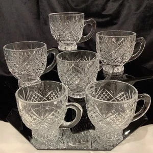 Godinger Dublin Crystal 3.5” Footed Coffee Tea Hot Chocolate Cup - Set of 6 - Picture 1 of 4