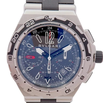 BVLGARI Diagono X-Pro GMT Watch Stainless Steel Black Dial Rubber Strap - Image 1 of 4