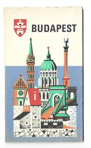 GUÍA DE VIAJE PLEGABLE DE COLECCIÓN, BUDAPEST, HUNGRÍA ~ LUGARES INTERESANTES NUMERADOS EN EL MAPA - Imagen 1 de 2