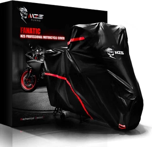 Motorcycle Cover Outdoor Waterproof Protection Sunblock Vents Night Black NEW - Picture 1 of 11