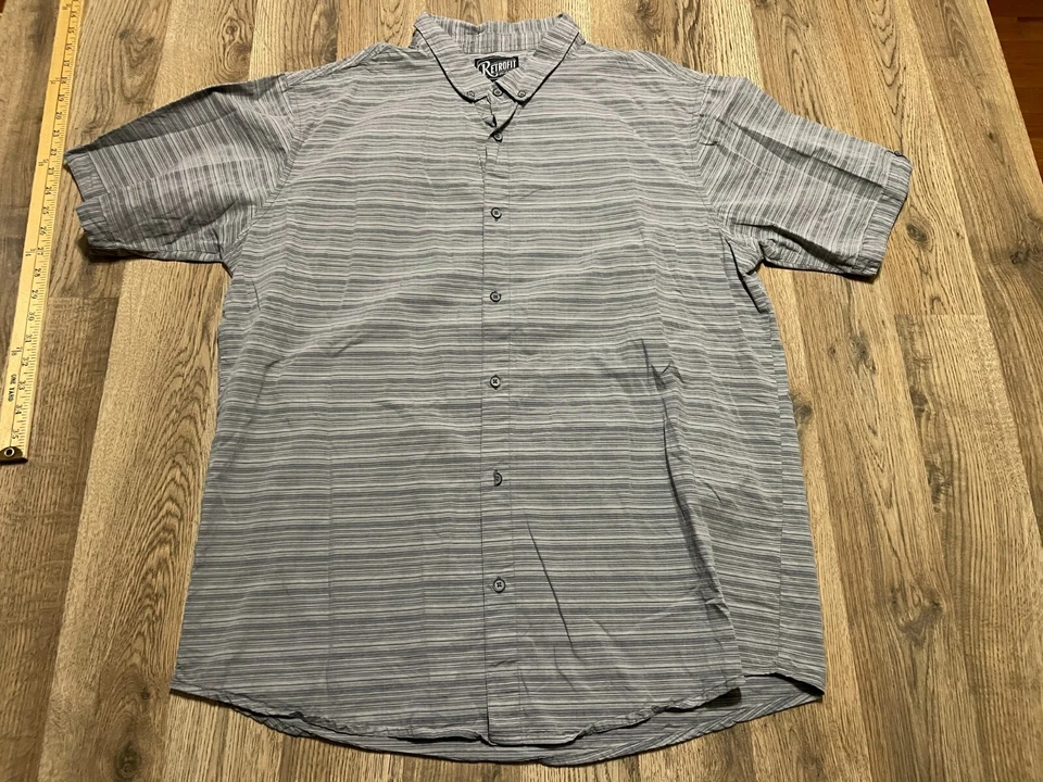 Retrofit Shirt, Men's Size XXL, Gray, Button Down, Short Sleeve - Imagem 1 de 4