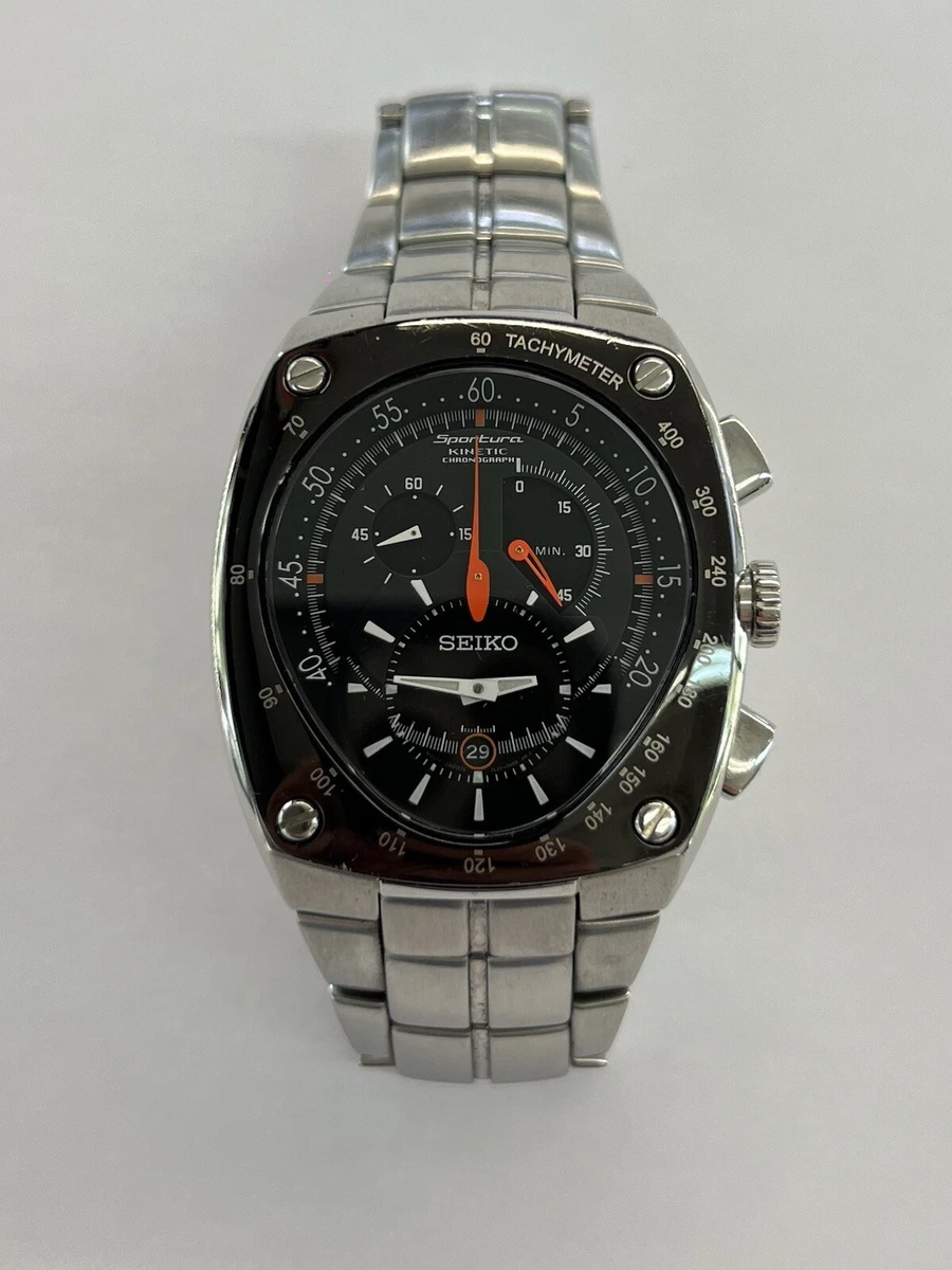 時計 SEIKO SPORTURA spc039p2(7T85-0AA0) SEIKO Men's SPC039P2 Sportura Flyback Chronograph Grey Dial Black