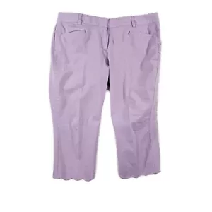 Pantalones Lane Bryant para mujer The Allie tiro alto dobladillo festoneado bolsillo púrpura talla 14 - Imagen 1 de 9