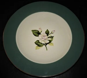 Homer Laughlin White Rose Dinner Plate Emerald Empire Green International USA - Picture 1 of 12