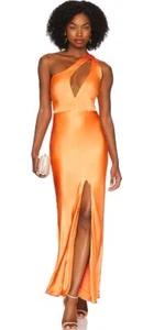 Vestido BARDOT ​ Ambroise Asimétrico Un Hombro TALLA 2 (XS) Naranja NUEVO CON ETIQUETAS VISCOSA - Imagen 1 de 6