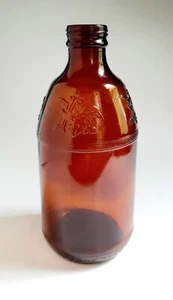 Anheuser Busch Budweiser Bernstein Bierflasche 1977, geprägter Adler 3 Seiten - Bild 1 von 6