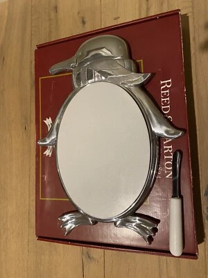 Tablero de queso Reed & Barton Penguin con esparcidor mármol blanco usado en excelente estado Foto 1 de 3