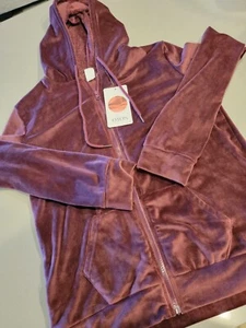 Neuer weicher Damen-Kapuzenpullover mit durchgehendem Reißverschluss und Fleecefutter Otos weinrot - Bild 1 von 7
