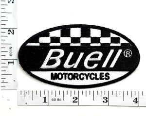 Parche Bordado - Blanco y Negro - NUEVO - Planchado - Buell Motocicletas - Imagen 1 de 1