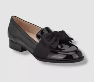 Bandolino Women's Black Lindio Bow Slip On Tailored Loafers Shoes Size 9 - Picture 1 of 5