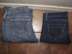 WOMENS GIRL ABERCROMBIE & FITCH BLUE JEANS & X2 SKINNY SIZE 2 VERY GENTLY USED - Picture 1 of 19