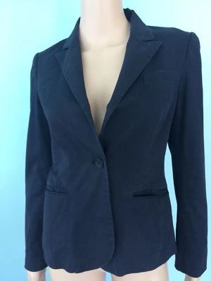 Theory Blazer Jacket Suit Black Size 2 One Button Career Pockets Front Stretch - Image 1 of 4