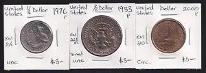 United States Group of 3 Mixed Coins 1976-2000 - Bild 1 von 3