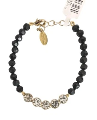Heidi Daus Dazzling Debutante Crystal and Bead Bracelet-S/M-Black-NWT - Image 1 of 3