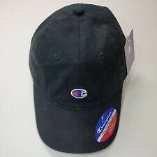 Champion Hat Cap "C" Logo Brodé Noir Réglable Taille Unique Noir Nouveau