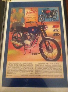 Vintage Sears Pacemaker Bridgestone Motorrad Kunst Poster Man Cave Garage Kunst - Bild 1 von 1