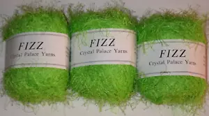 Lot of 3 Skeins, Crystal Palace Fizz Yarn, Eyelash, 50 g, 120 yds, #7306 Lime - Picture 1 of 4