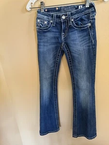 Miss Me GIRLS Jeans JK5858B Boot Embellished Back Pockets Logo Western GIRLSz 8 - Picture 1 of 20
